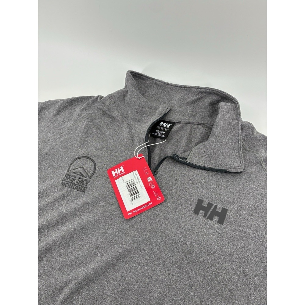 Helly Hansen Verglas 1/2 Zip Pullover Mens 2XL Gray Big Sky Montana NWT